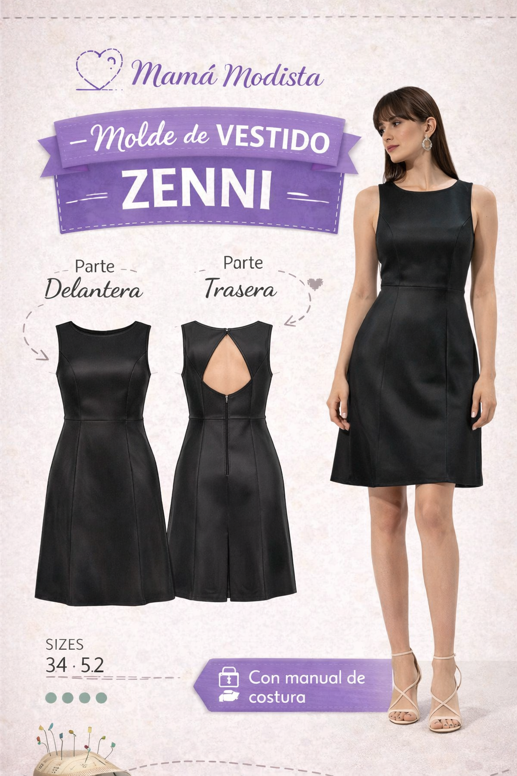 Molde vestido Zenni